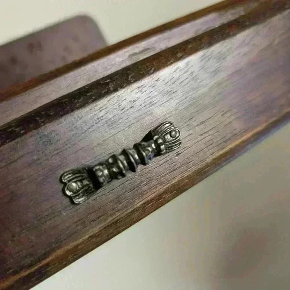 Vintage wooden jewelry box mens vanity  organizer - Picture 3 of 4